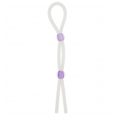 Прозрачное эрекционное кольцо-лассо SILICONE LASSO COCK RING DUAL BEADS - NMC - в Сургуте купить с доставкой