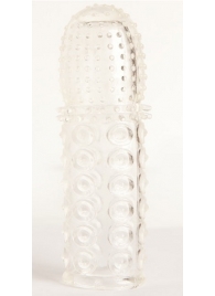 Прозрачная закрытая гелевая насадка - 13,5 см. - Toyfa Basic - в Сургуте купить с доставкой