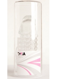 Гелевая прозрачная насадка с 2 отростками - 13 см. - Toyfa Basic - в Сургуте купить с доставкой