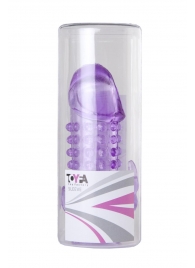 Закрытая фиолетовая насадка с 2 отростками - 13 см. - Toyfa Basic - в Сургуте купить с доставкой