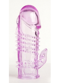 Фиолетовая насадка с коготком и шипами - 13 см. - Toyfa Basic - в Сургуте купить с доставкой