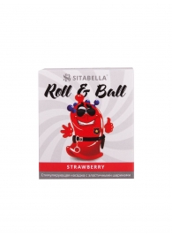 Стимулирующий презерватив-насадка Roll   Ball Strawberry - Sitabella - купить с доставкой в Сургуте