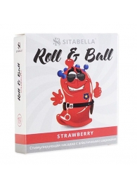 Стимулирующий презерватив-насадка Roll   Ball Strawberry - Sitabella - купить с доставкой в Сургуте