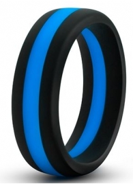 Черно-синее эрекционное кольцо Silicone Go Pro Cock Ring - Blush Novelties - в Сургуте купить с доставкой