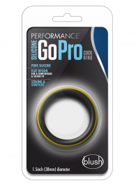 Черно-желтое силиконовое эрекционное кольцо Silicone Go Pro Cock Ring - Blush Novelties - в Сургуте купить с доставкой