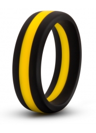 Черно-желтое силиконовое эрекционное кольцо Silicone Go Pro Cock Ring - Blush Novelties - в Сургуте купить с доставкой