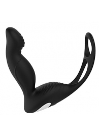 Черный вибромассажер простаты P-PLEASER W ERECTION ENHANCE - Dream Toys - в Сургуте купить с доставкой