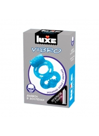 Голубое эрекционное виброкольцо Luxe VIBRO  Дьявол в доспехах  + презерватив - Luxe - в Сургуте купить с доставкой