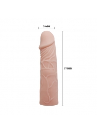 Закрытая телесная насадка-фаллос - 17 см. - Sex Expert - в Сургуте купить с доставкой