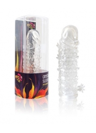 Закрытая прозрачная рельефная насадка Crystal sleeve - 13 см. - Erowoman-Eroman - в Сургуте купить с доставкой