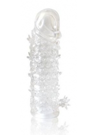 Закрытая прозрачная рельефная насадка Crystal sleeve - 13 см. - Erowoman-Eroman - в Сургуте купить с доставкой
