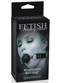 Черный кляп с дырочками Breathable Ball Gag - Pipedream - купить с доставкой в Сургуте