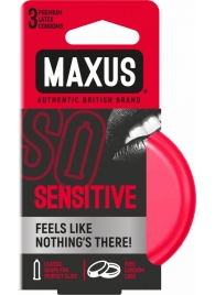 Ультратонкие презервативы в железном кейсе MAXUS Sensitive - 3 шт. - Maxus - купить с доставкой в Сургуте