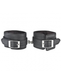 Черные фиксаторы для ног на цепи с мехом внутри - Lux Fetish - купить с доставкой в Сургуте