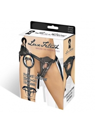 Черные трусики для страпона из патентованной кожи - Lux Fetish - купить с доставкой в Сургуте
