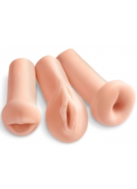 Комплект из 3 мастурбаторов All 3 Holes: вагина, анус, ротик - Pipedream - в Сургуте купить с доставкой