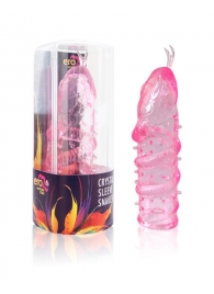 Закрытая рельефная насадка Crystal sleeve snakes в виде змеи с усиками - 14 см. - Erowoman-Eroman - в Сургуте купить с доставкой