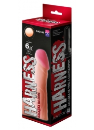 Телесная реалистичная насадка на Harness с коннектором BLACK LINE - 17 см. - LOVETOY (А-Полимер) - купить с доставкой в Сургуте