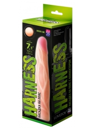 Телесная насадка с венками на Harness с коннектором GREEN LINE - 18 см. - LOVETOY (А-Полимер) - купить с доставкой в Сургуте