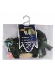 Черный пояс-трусики с двумя насадками Soft-Dolli - 16,5 и 10,5 см. - LOVETOY (А-Полимер) - купить с доставкой в Сургуте