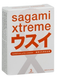 Ультратонкие презервативы Sagami Xtreme SUPERTHIN - 3 шт. - Sagami - купить с доставкой в Сургуте