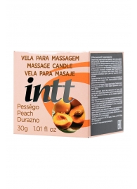 Массажная свеча для поцелуев Peach с ароматом персика - 30 гр. - INTT - купить с доставкой в Сургуте