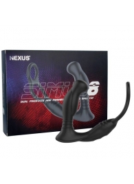 Черная анальная пробка NEXUS SIMUL8 с фиксацией на теле кольцами - Nexus Range - в Сургуте купить с доставкой