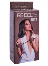 Коричневые кожаные наручники Maya - Rebelts - купить с доставкой в Сургуте