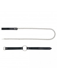 Черный поводок и чокер с кольцом Rada - Rebelts - купить с доставкой в Сургуте