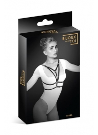 Черная упряжь на грудь Laura - Bijoux Pour Toi - купить с доставкой в Сургуте