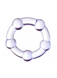 Фиолетовое эрекционное кольцо на пенис с бусинами - Штучки-дрючки - в Сургуте купить с доставкой