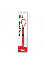 Красное лассо на пенис с двумя бусинами STRETCHY LASSO CAGE - Dream Toys - в Сургуте купить с доставкой