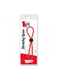 Красное эрекционное лассо с одной бусиной-утяжкой STRETCHY THIN LASSO - Dream Toys - в Сургуте купить с доставкой