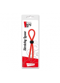 Красное эрекционное лассо с одной бусинкой-утяжкой STRETCHY THICK LASSO - Dream Toys - в Сургуте купить с доставкой