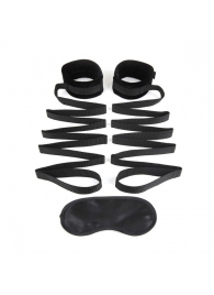 Чёрные манжеты для фиксации на кровати Bondage Bed Strap - Lux Fetish - купить с доставкой в Сургуте