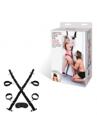 Чёрный набор для фиксации у двери - Lux Fetish - купить с доставкой в Сургуте