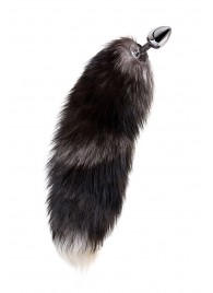 Серебристая металлическая анальная втулка с хвостом чернобурой лисы - размер S - ToyFa - купить с доставкой в Сургуте