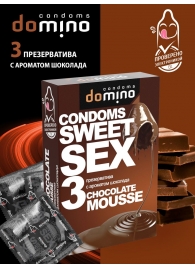 Презервативы для орального секса DOMINO Sweet Sex с ароматом шоколадного мусса - 3 шт. - Domino - купить с доставкой в Сургуте