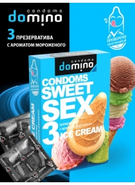 Презервативы для орального секса DOMINO Sweet Sex с ароматом мороженого - 3 шт. - Domino - купить с доставкой в Сургуте