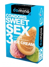 Презервативы для орального секса DOMINO Sweet Sex с ароматом мороженого - 3 шт. - Domino - купить с доставкой в Сургуте