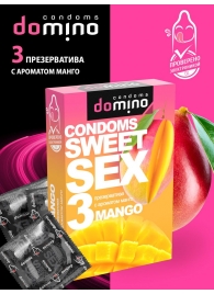 Презервативы для орального секса DOMINO Sweet Sex с ароматом манго - 3 шт. - Domino - купить с доставкой в Сургуте