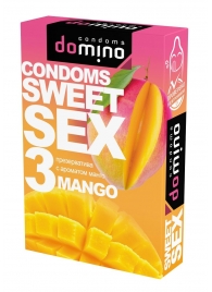 Презервативы для орального секса DOMINO Sweet Sex с ароматом манго - 3 шт. - Domino - купить с доставкой в Сургуте