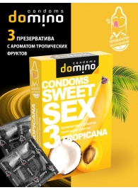 Презервативы для орального секса DOMINO Sweet Sex с ароматом тропических фруктов - 3 шт. - Domino - купить с доставкой в Сургуте
