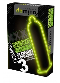 Презервативы DOMINO Neon Green со светящимся в темноте кончиком - 3 шт. - Domino - купить с доставкой в Сургуте