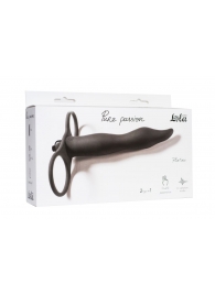 Черная вибронасадка для двойного проникновения Flirtini - 15,9 см. - Lola Games - купить с доставкой в Сургуте
