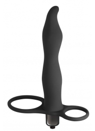 Черная вибронасадка для двойного проникновения Flirtini - 15,9 см. - Lola Games - купить с доставкой в Сургуте