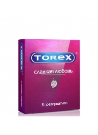 Презервативы Torex  Сладкая любовь  с ароматом клубники - 3 шт. - Torex - купить с доставкой в Сургуте