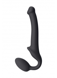 Черный безремневой страпон Silicone Bendable Strap-On S - Strap-on-me - купить с доставкой в Сургуте