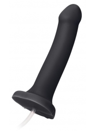 Черный фаллос с имитацией эякуляции Silicon Cum Dildo L - 19,6 см. - Strap-on-me - купить с доставкой в Сургуте