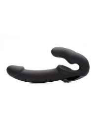 Черный безремневой страпон Urge Silicone Strap On с пультом ДУ - 24 см. - XR Brands - купить с доставкой в Сургуте